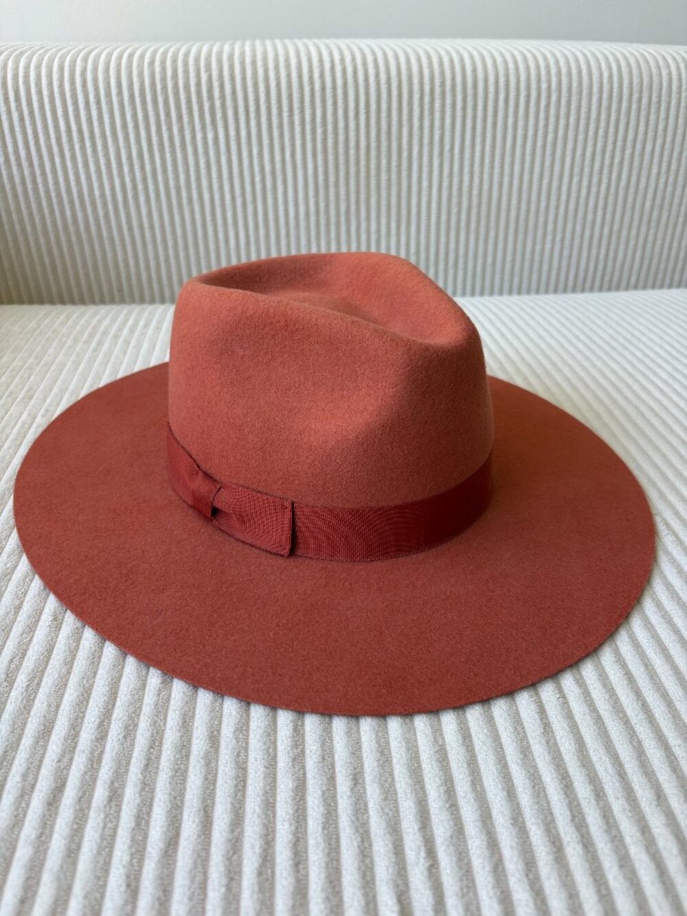Urban Outfitters Rust 100% Wool Adjustable Wide Brim Rancher Fedora Hat